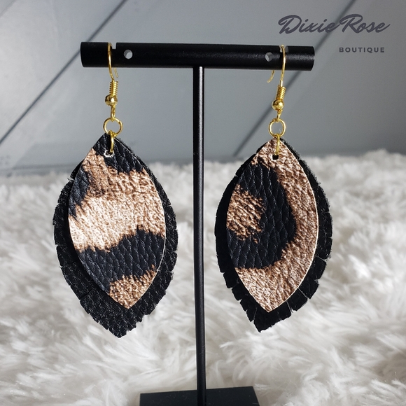 Handmade Faux Leather Earrings! - Picture 1 of 1